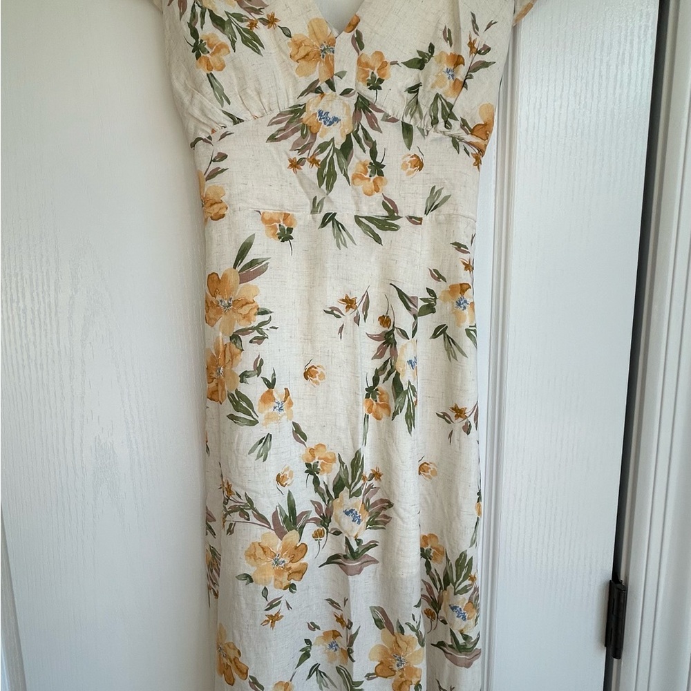 Sage the Label, Cream Dress with Yellow Floral Print